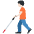 Person With White Cane Light Skin Tone Emoji from Twemoji Set