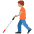 Person With White Cane Medium Skin Tone Emoji from Twemoji Set