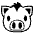 Pig Face Emoji from EmojiTwo Black Set