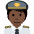 Pilot Dark Skin Tone Emoji from Twemoji Set