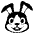 Rabbit Face Emoji from EmojiTwo Black Set