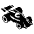 Racing Car Emoji from EmojiTwo Black Set