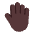 Raised Back Of Hand Flat Dark Emoji from Fluent Emoji Flat Set