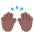 Raising Hands Flat Medium Dark Emoji from Fluent Emoji Flat Set