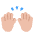 Raising Hands Flat Medium Light Emoji from Fluent Emoji Flat Set