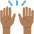 Raising Hands Medium Dark Skin Tone Emoji from Twemoji Set