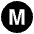 Regional Indicator M Emoji from EmojiTwo Black Set