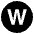 Regional Indicator W Emoji from EmojiTwo Black Set