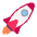Rocket Flat Emoji from Fluent Emoji Flat Set