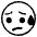 Sad But Relieved Face Emoji from EmojiTwo Black Set