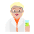 Scientist Flat Medium Light Emoji from Fluent Emoji Flat Set