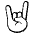 Sign Of The Horns Emoji from EmojiTwo Black Set