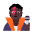 Singer Flat Dark Emoji from Fluent Emoji Flat Set