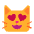 Smiling Cat With Heart Eyes Flat Emoji from Fluent Emoji Flat Set