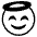 Smiling Face With Halo Emoji from EmojiTwo Black Set