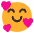 Smiling Face With Hearts Flat Emoji from Fluent Emoji Flat Set