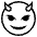 Smiling Face With Horns Emoji from EmojiTwo Black Set
