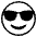 Smiling Face With Sunglasses Emoji from EmojiTwo Black Set