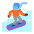 Snowboarder Flat Dark Emoji from Fluent Emoji Flat Set