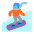 Snowboarder Flat Light Emoji from Fluent Emoji Flat Set