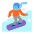 Snowboarder Flat Medium Emoji from Fluent Emoji Flat Set