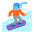 Snowboarder Flat Medium Light Emoji from Fluent Emoji Flat Set