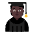 Student Flat Dark Emoji from Fluent Emoji Flat Set