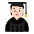 Student Flat Light Emoji from Fluent Emoji Flat Set