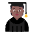Student Flat Medium Dark Emoji from Fluent Emoji Flat Set