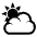 Sun Behind Large Cloud Emoji from EmojiTwo Black Set