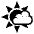 Sun Behind Small Cloud Emoji from EmojiTwo Black Set