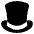 Top Hat Emoji from EmojiTwo Black Set