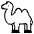 Two Hump Camel Emoji from EmojiTwo Black Set