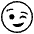 Winking Face Emoji from EmojiTwo Black Set