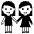 Women Holding Hands Emoji from EmojiTwo Black Set