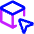 3d Cube Cursor Icon from Core Neon Set