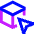 3d Cube Cursor Icon from Sharp Neon Set
