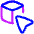 3d Cube Cursor Icon from Plump Neon Set