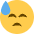 Downcast Face With Sweat Emoji from Twemoji Set