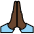 Folded Hands Dark Skin Tone Emoji from OpenMoji Set