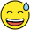 Grinning Face With Sweat Emoji from OpenMoji Set
