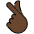 Hand With Index Finger And Thumb Crossed Dark Skin Tone Emoji from OpenMoji Set