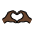 Heart Hands Dark Skin Tone Emoji from OpenMoji Set