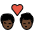Kiss Man Man Dark Skin Tone Emoji from OpenMoji Set