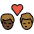 Kiss Man Man Dark Skin Tone Medium Dark Skin Tone Emoji from OpenMoji Set