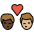 Kiss Man Man Dark Skin Tone Medium Light Skin Tone Emoji from OpenMoji Set