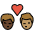 Kiss Man Man Dark Skin Tone Medium Skin Tone Emoji from OpenMoji Set