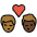 Kiss Man Man Medium Dark Skin Tone Dark Skin Tone Emoji from OpenMoji Set