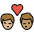 Kiss Man Man Medium Light Skin Tone Medium Skin Tone Emoji from OpenMoji Set