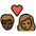 Kiss Person Person Dark Skin Tone Medium Dark Skin Tone Emoji from OpenMoji Set